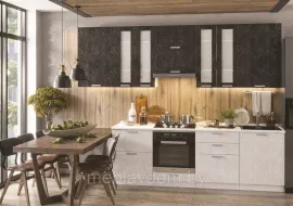 Кухня Бетоны 2.8 м - Бетон графит/Бетон снежный (Стендмебель)