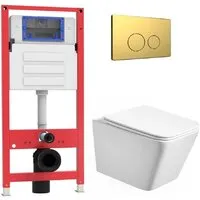 Унитаз подвесной Oliveeka OL-MQ-003 OL-5014 OL-R22-BG (матовое золото)