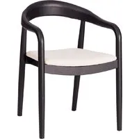Стул с подлокотниками TetChair Baldur (дерево вяз/ткань лен, черный/бежевый лен)
