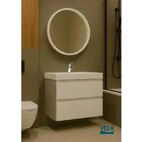 Мебель для ванных комнат Vela Тумба под умывальник Vela Мира Лайт 60П под Classica (бетон/белый мат) TU4162