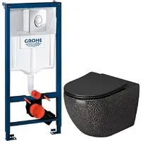 Унитаз подвесной Grossman Color GR-4411BBLS GROHE Rapid SL 38721001 (с кнопкой)