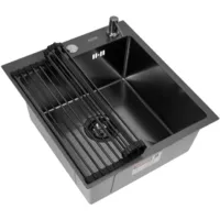 Кухонная мойка ARFEKA ECO AR мойка 450500, роллер-мат, дозатор BLACK DECOR
