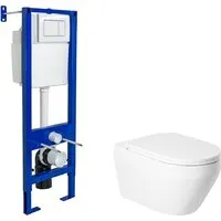 Унитаз подвесной Saniteco KW-9009W Berges АТОМ 410 040333 (с кнопкой)