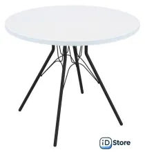 Кухонный стол Sheffilton SHT-TU34-P/80 МДФ (черный муар/белоснежная шагрень)