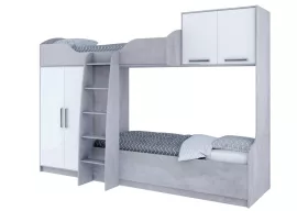 Кровать SV-мебель МС Грей К грей цемент светлый / белый (без фотопечати)