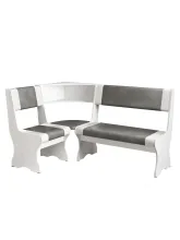 Диван кухонный угловой Белый - Серый