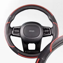 Оплетка экокожа M Combo- 5 SKYWAY Черно/Красная
