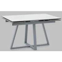 Обеденный стол Stool Group Керас 120-180x80x75 (керамика Snow white/серый)