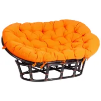 Диван садовый TetChair Mamasan 23/02 W с подушкой (античный черно-коричневый/оранжевый)