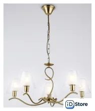 Подвесная люстра Ambrella light LH57091/5 BS/FR (латунь/белый матовый)