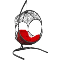 Подвесное кресло M-Group Орех / 11600406 (черный ротанг/красная подушка)