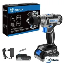 Дрель-шуруповерт Deko ZKCD20V PRO 084-1005 (с 2-мя АКБ, кейс)