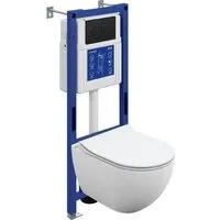 Унитаз подвесной Cersanit Brasko Smart DPL EO Slim Aqua 40 Smart M 69333 (с кнопкой Twins черный матовый)