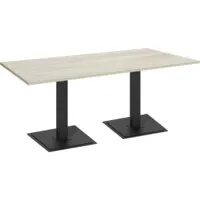 Кухонный стол Sheffilton SHT-TU5-BS1/120/80 ЛДСП (черный/дуб беленый)