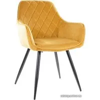 Стул с подлокотниками Signal Linea Velvet (bluvel 68 карри/черный)