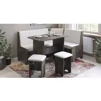 Обеденная группа Трия Техас исп. 1 (ателье темный/экокожа белый)