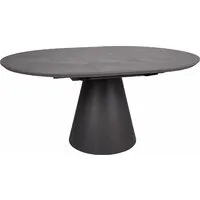Кухонный стол Signal Angel II 120-160/120 (эффект серого мрамора/черный)
