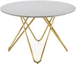 Обеденный стол Halmar Bonello 120x76 серый мрамор/золотой