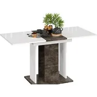 Кухонный стол Трия Кельн Тип 1 (ателье темный/белый/стекло белый глянец)