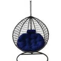 Подвесное кресло Craftmebel Кокон Капля Премиум (синий/коричневый)