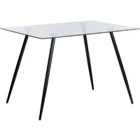 Кухонный стол TetChair Sophia 80x110x75 металл/стекло (черный/прозрачный)