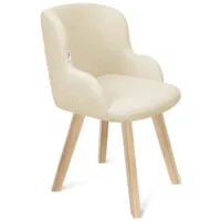 Стул Sheffilton SHT-ST39/S183 (бежевый/прозрачный лак букле/дерево)