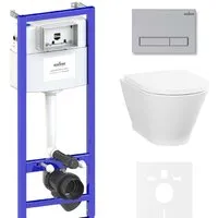 Унитаз подвесной Lavinia Boho Relfix Elegant Rimless 6 в 1 87561061 (матовый хром пластик)