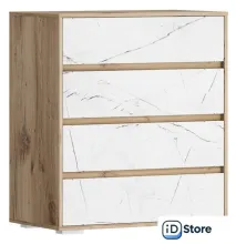 Комод Речицадрев Дарья глубина 350мм Р377.04 (дуб нокс лайт/персидский мрамор)