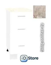 Шкаф напольный Кортекс-мебель Корнелия Лира НШ40р3ш (белый/марсель)