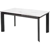 Кухонный стол M-City Cremona 140 Matte Statuario 614М04873 (белый мрамор матовый/черный)