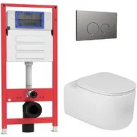 Унитаз подвесной Oliveeka OL-MQ-003 OL-G27 OL-R22-BGM (матовый оружейный металл)