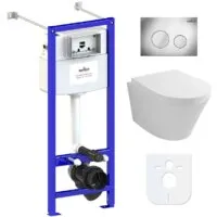 Унитаз подвесной Lavinia Boho Relfix Biore Rimless 6 в 1 77050186 (хром пластик)