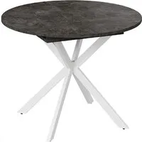 Кухонный стол Трия Мэдисон тип 1 (белый муар/ателье темный)