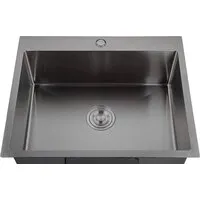 Кухонная мойка GranFest Metal нержавеющая сталь AISI 304 PVD GF-6045 Графит (с сифоном)