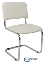 Офисный стул AksHome Славия (кремовый кожзам/хром)