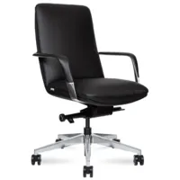 Кресло офисное Norden Neo LB / HD-2218-1 L LB (черная кожа/алюминиевая база)