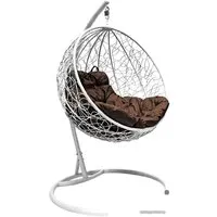 Подвесное кресло M-Group Круг 11050105 (белый ротанг/коричневая подушка)