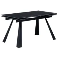 Обеденный стол Woodville Маунт 140x80 / 621200 (черный мрамор/черный)