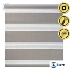 Рулонная электроштора НеоФьюжен Баланс 120х250 правая (серый, белая фурнитура)