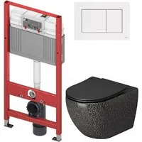 Унитаз подвесной Grossman Color GR-4411BBLS TECE Kit 9400413 (с кнопкой)