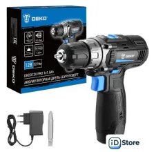 Дрель-шуруповерт Deko DKCD12V PRO 083-1003 (с 1-им АКБ)