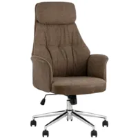 Офисное кресло TopChairs Neoma (коричневая экокожа/ткань)