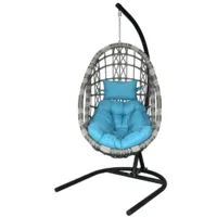 Подвесное кресло Garden Story Ривьера / D66-МТ001 (черный/серый/лазурный)