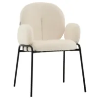 Стул Stool Group Моллек с подлокотниками / AV 338-F01-9005 (букле молочный)