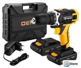 Дрель-шуруповерт Deko DKCD16FU-Li 063-4099 (с 2-мя АКБ, кейс, набор оснастки)