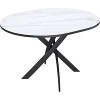 Кухонный стол Kenner R1000 (черный/керамика мрамор белый)