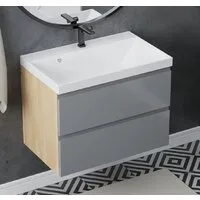 Мебель для ванных комнат Vela Тумба под умывальник Vela Мира Лайт 80П под Classica (небраска/серый) TU66275