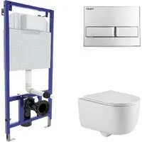 Унитаз подвесной Berges Wasserhaus Tornas Rimless Visam Slim 525 EX-043409 (с кнопкой, с сиденьем)