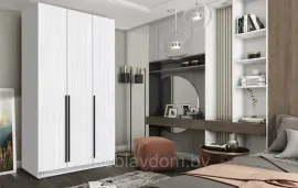 Шкаф для одежды 67.08 Брандо (3-х дв.) (h2480) (белый/фасад МДФ с ПВХ белый матовый) (1,2м.)