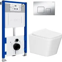 Унитаз подвесной Lauter Square 21901001 кнопка 219703F (скрытое крепление)